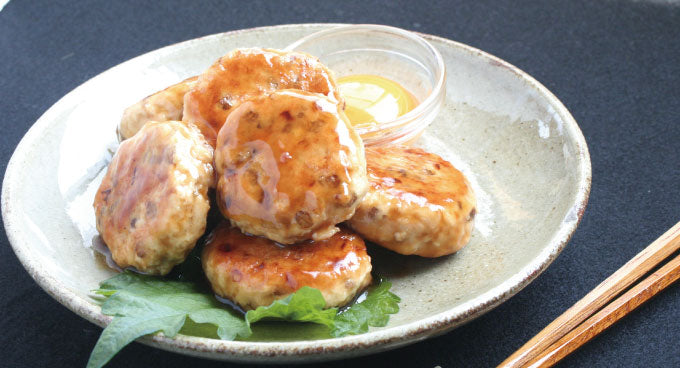 もち麦レシピ~もち麦入り照り焼きつくね~